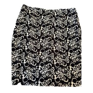 New Talbots Skirt Size 16 Black And White Crochet Lace overlay Professional Midi